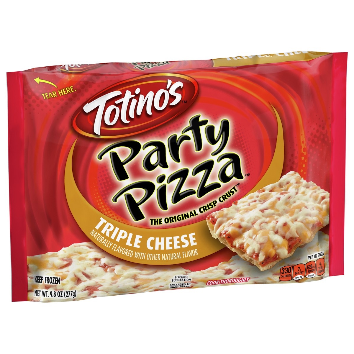 slide 2 of 9, Totino's Triple Cheese Party Frozen Pizza - 9.8oz, 9.8 oz