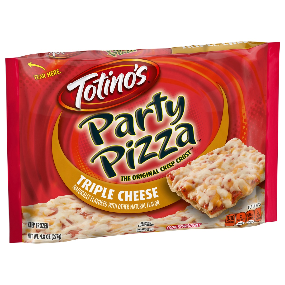 slide 2 of 11, Totino's Triple Cheese Party Pizza, 9.8 oz