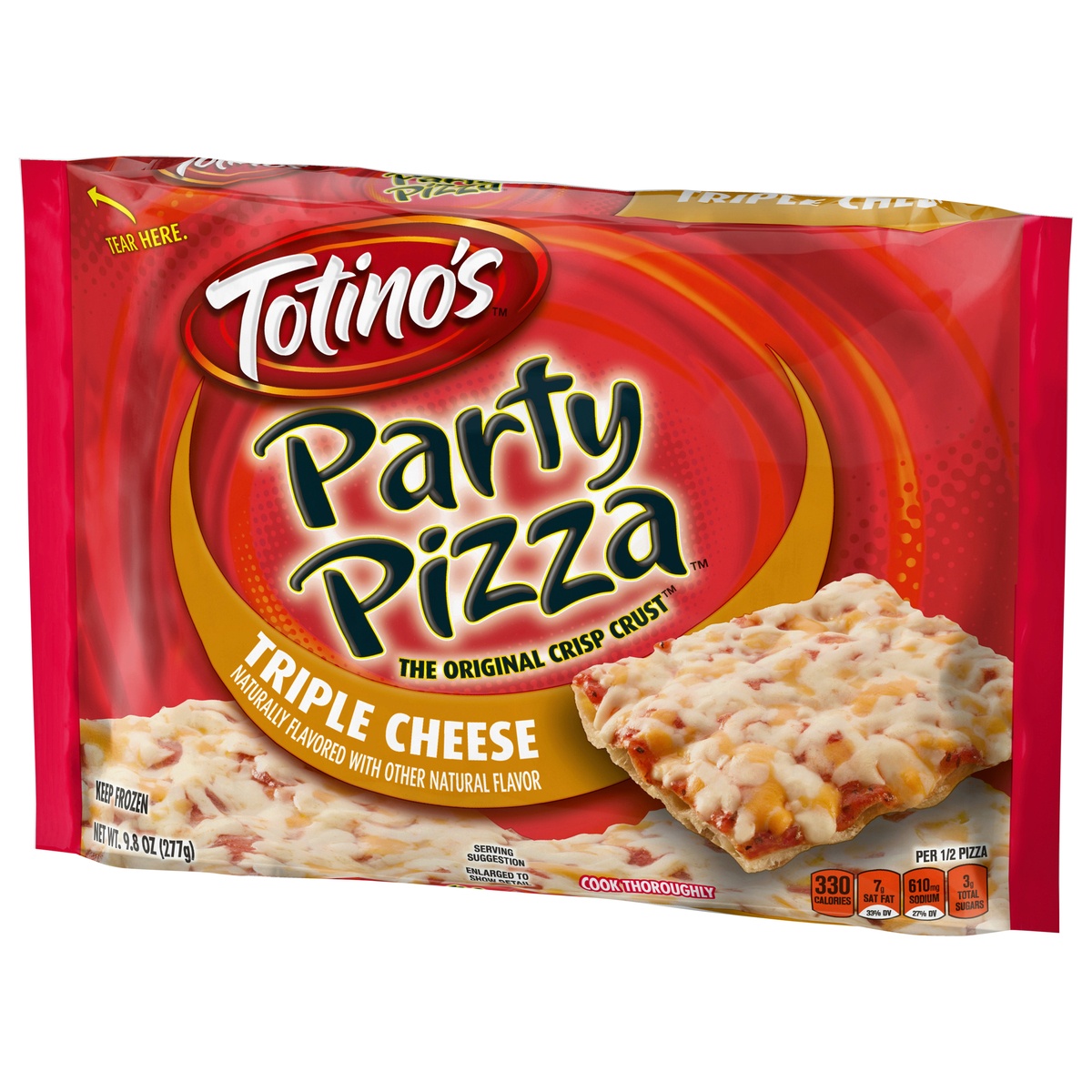slide 3 of 11, Totino's Triple Cheese Party Pizza, 9.8 oz
