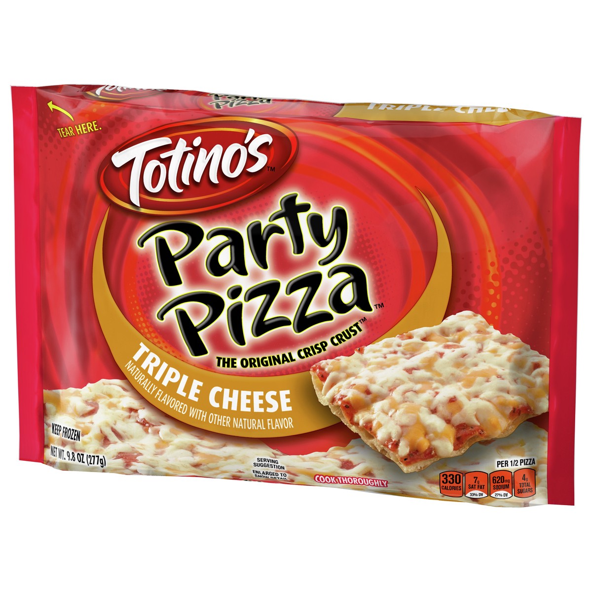 slide 3 of 9, Totino's Triple Cheese Party Frozen Pizza - 9.8oz, 9.8 oz