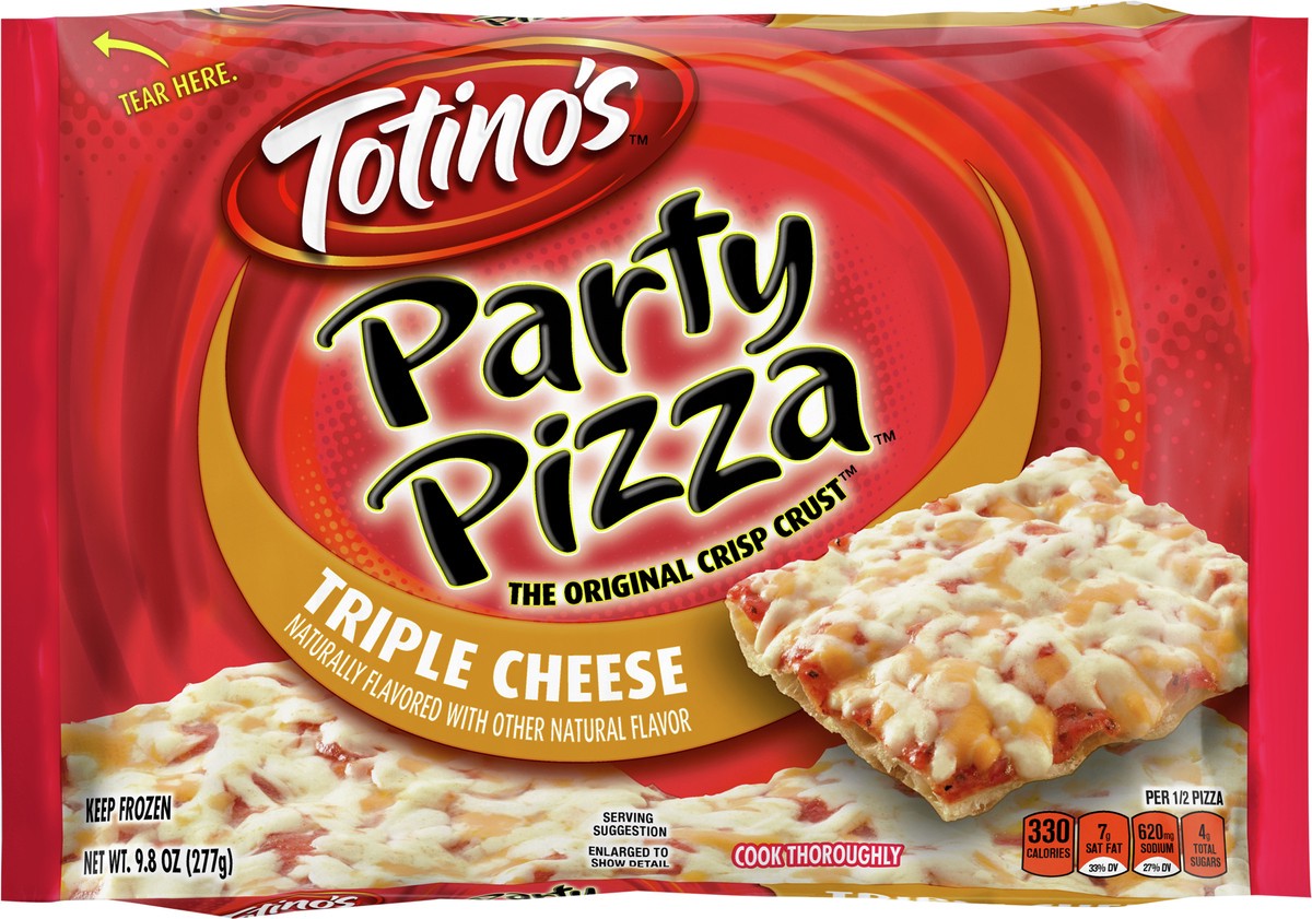 slide 6 of 9, Totino's Triple Cheese Party Frozen Pizza - 9.8oz, 9.8 oz