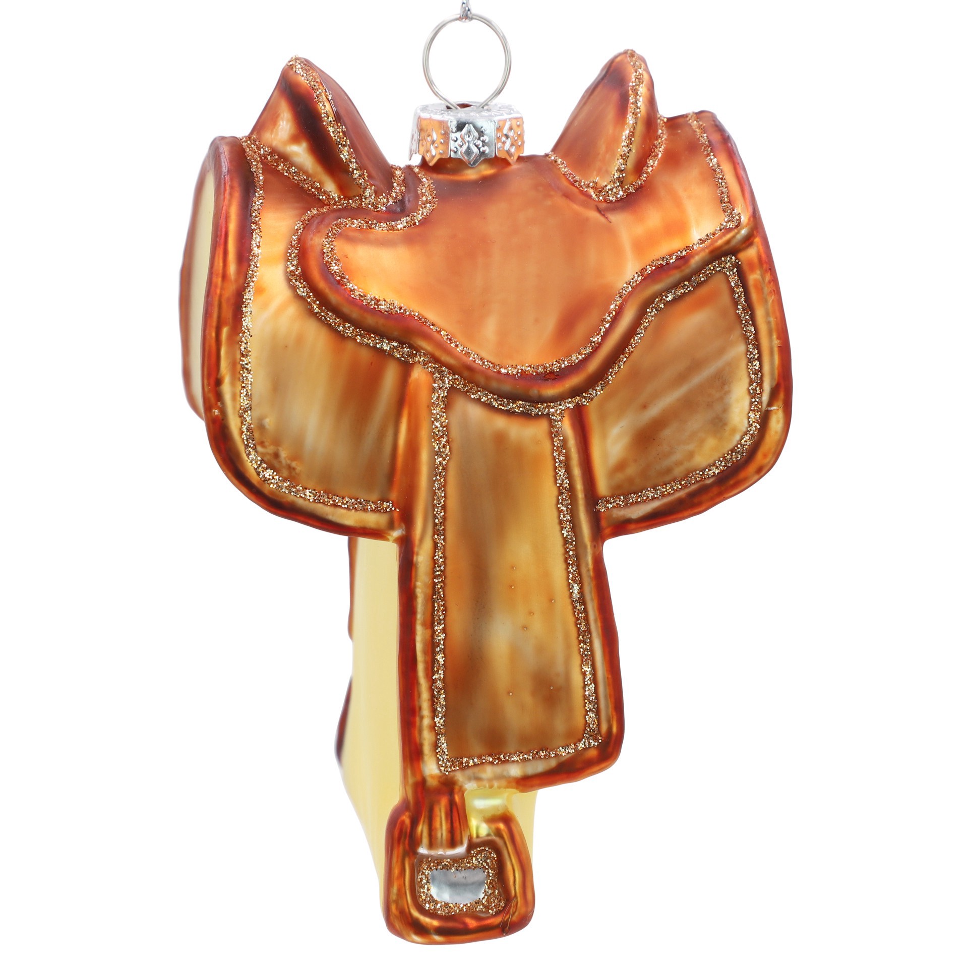 slide 2 of 3, 4" Brown Saddle Glass Ornament By Ashland, 4 in