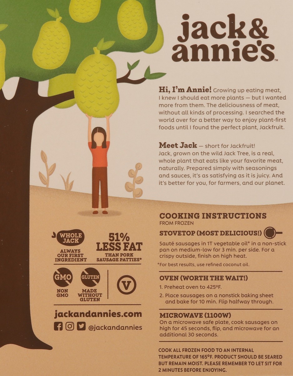 slide 2 of 9, Jack & Annie's Vegan Savory Breakfast Jackfruit Sausage Patties 5 ea, 5 ct