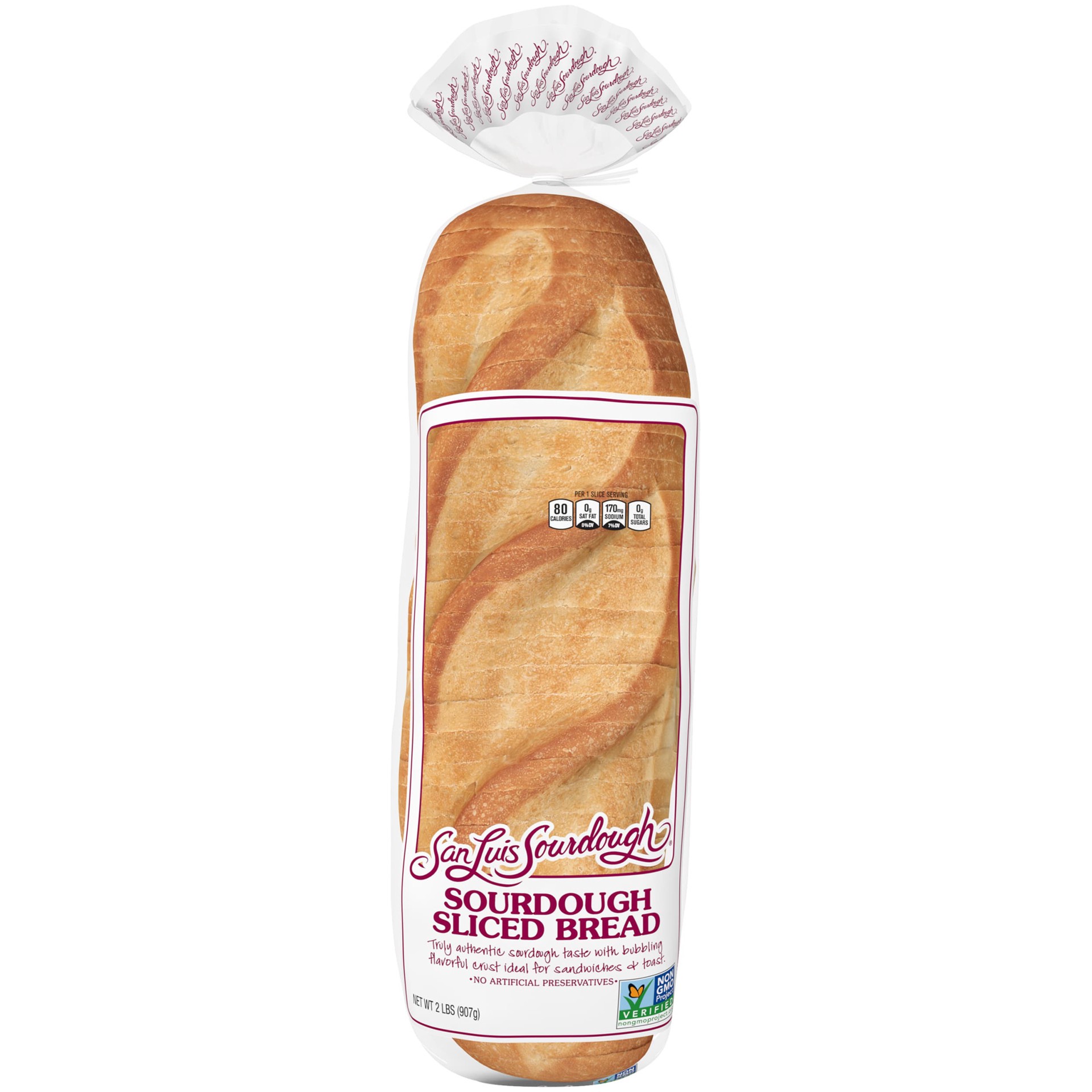 slide 1 of 5, San Luis Sourdough Bread, 32 oz, Pre-sliced Sourdough Bread, Bag, 32 oz