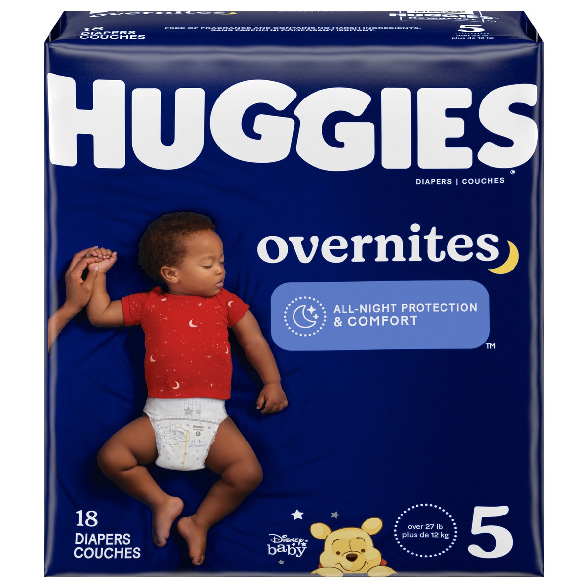 slide 1 of 5, Huggies Size 5 Diaper Overnites, 18 ct