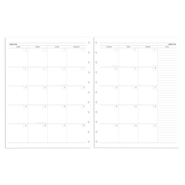 slide 5 of 5, TUL 2026 TUL® Discbound Weekly/Monthly Planner Refill Pages, Letter Size, January To December, 1 ct