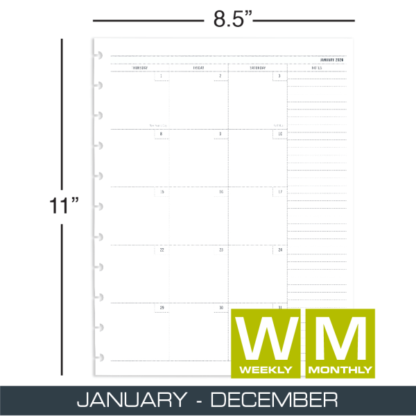slide 3 of 5, TUL 2026 TUL® Discbound Weekly/Monthly Planner Refill Pages, Letter Size, January To December, 1 ct