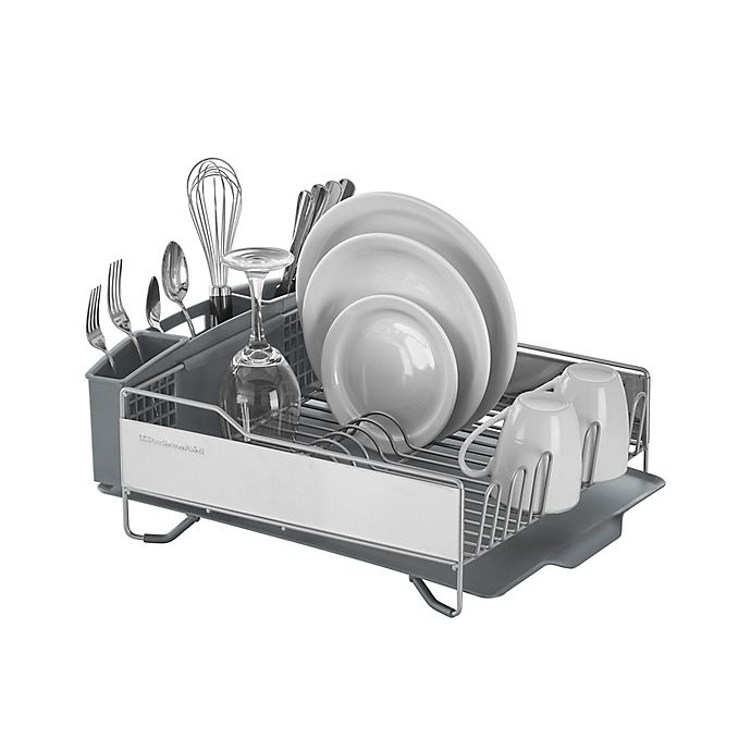 slide 1 of 1, KitchenAid Full Size Dish Rack - Light Grey, 1 ct