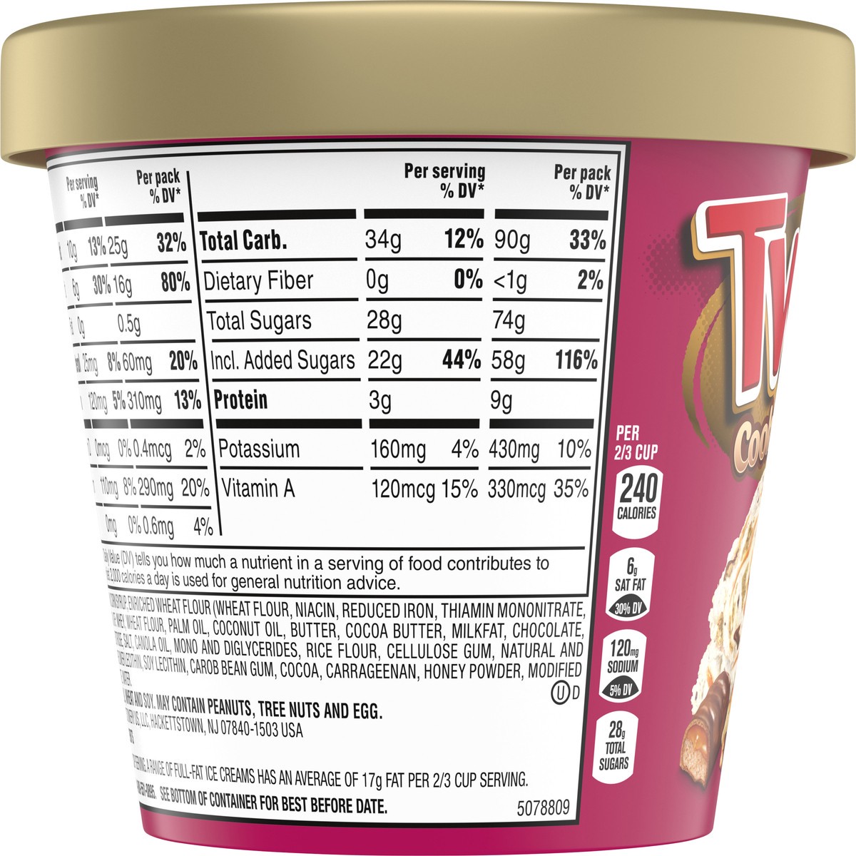 slide 12 of 12, TWIX Cookie Dough and Caramel Ice Cream Reduced Fat Cookie Dough Ice Cream with TWIX Candy Bar Pieces, 14 Oz, 14 fl oz