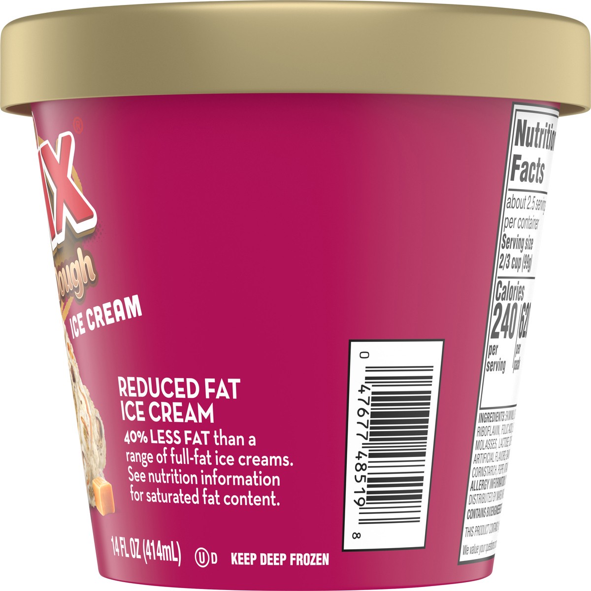 slide 7 of 12, TWIX Cookie Dough and Caramel Ice Cream Reduced Fat Cookie Dough Ice Cream with TWIX Candy Bar Pieces, 14 Oz, 14 fl oz