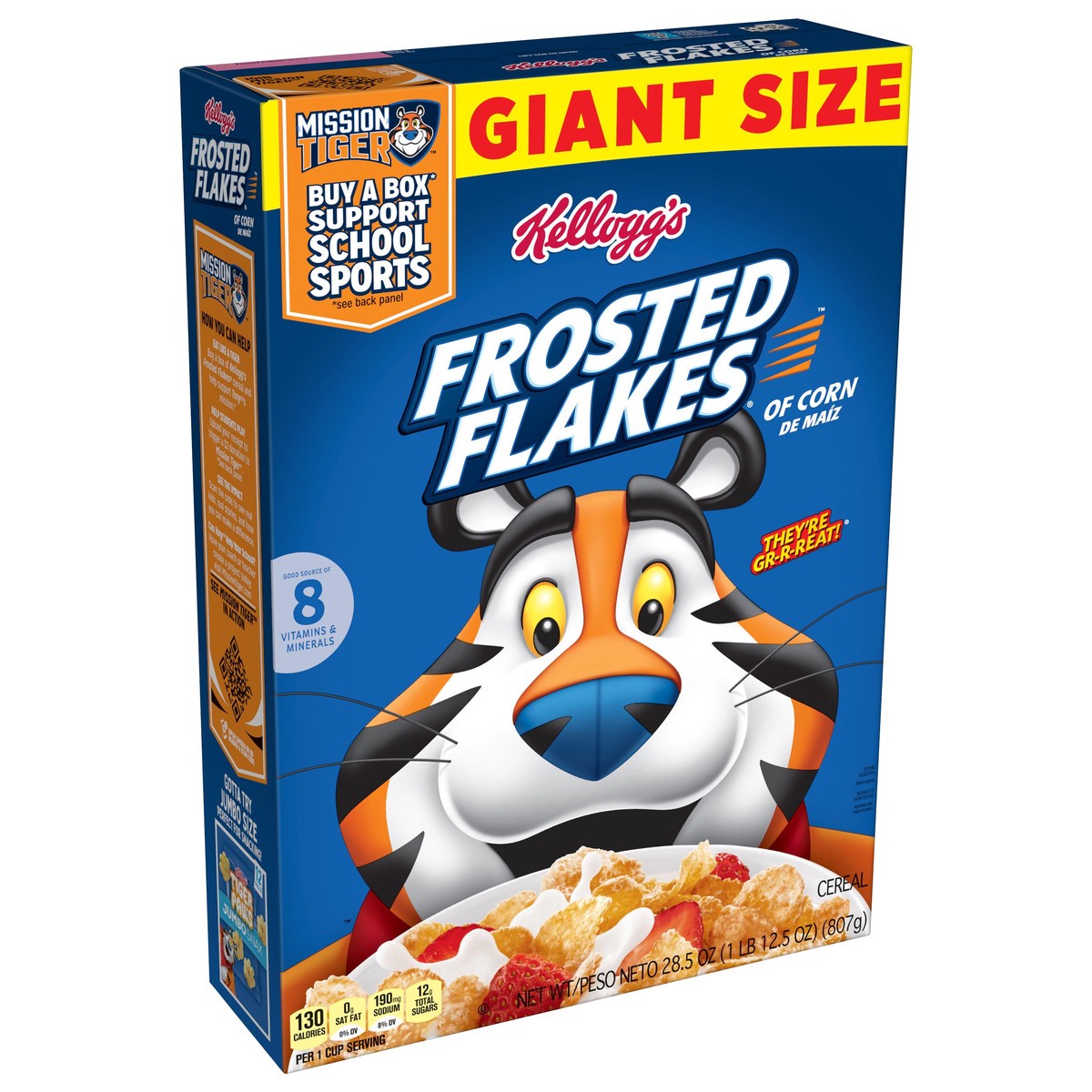 slide 8 of 8, Frosted Flakes Kellogg's Frosted Flakes Breakfast Cereal Original, Kids Cereal, 28.5 oz, 28.5 oz