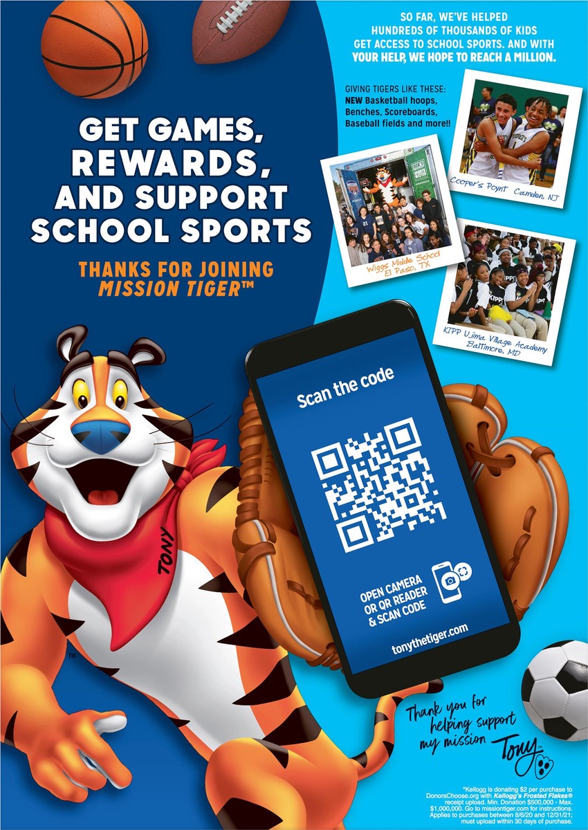 slide 2 of 8, Frosted Flakes Kellogg's Frosted Flakes Breakfast Cereal Original, Kids Cereal, 28.5 oz, 28.5 oz