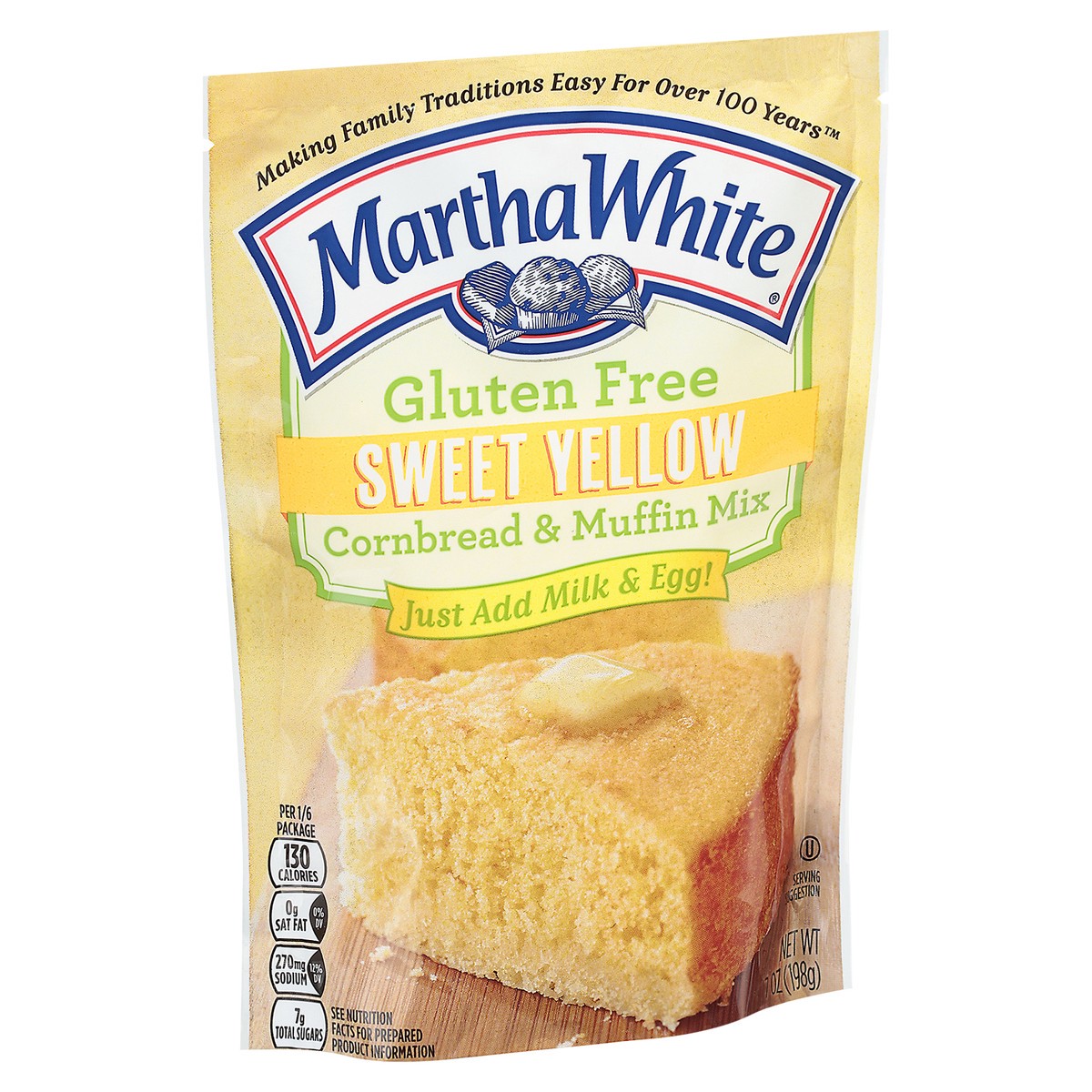 slide 2 of 9, Martha White Sweet Yellow Gluten Free Cornbread Mix, 7 Oz Pouch, 7 oz