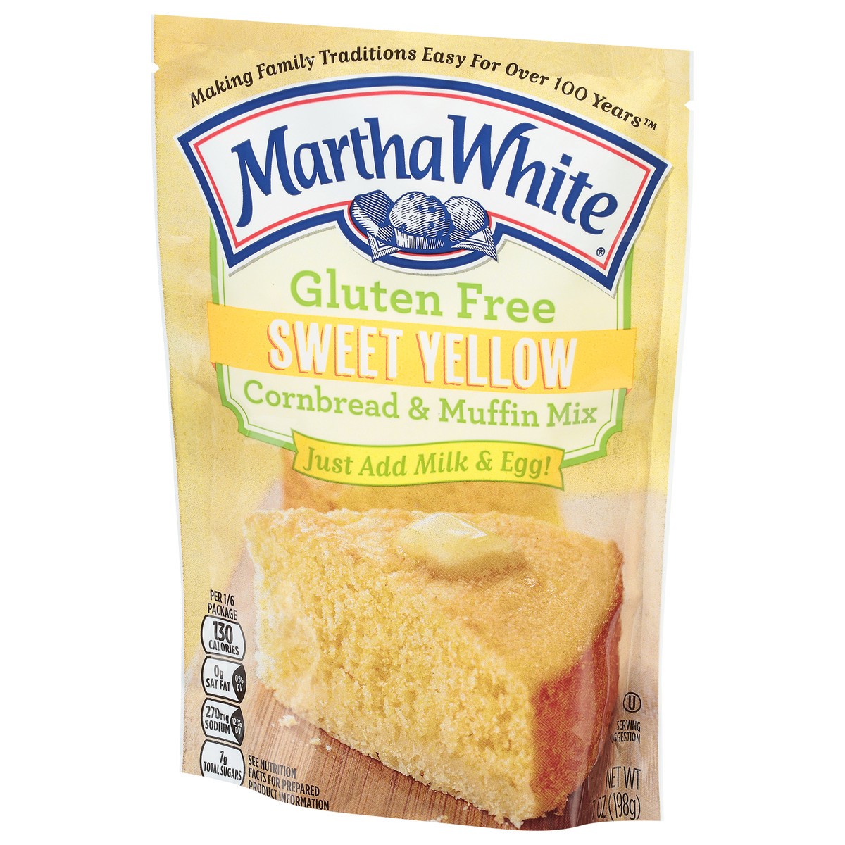 slide 9 of 9, Martha White Sweet Yellow Gluten Free Cornbread Mix, 7 Oz Pouch, 7 oz