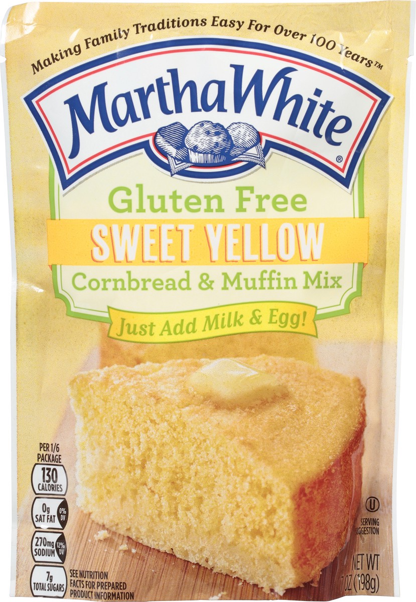 slide 5 of 9, Martha White Sweet Yellow Gluten Free Cornbread Mix, 7 Oz Pouch, 7 oz