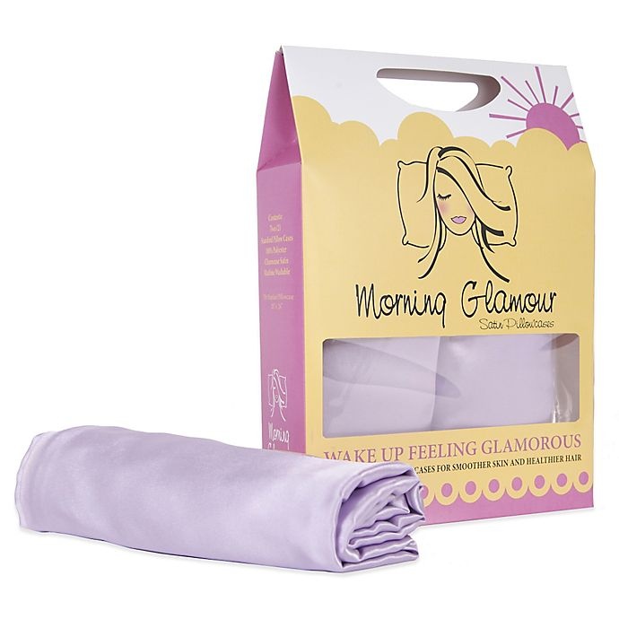 slide 1 of 1, Morning Glamour Satin Standard Pillowcases - Purple, 2 ct