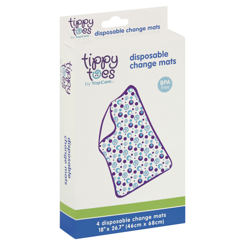 slide 1 of 1, Tippy Toes Disposable Changing M, 4 ct