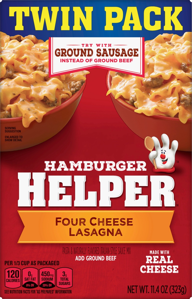 slide 9 of 11, Hamburger Helper Hamburger Helper Four Cheese Lasagna, 11.4 oz