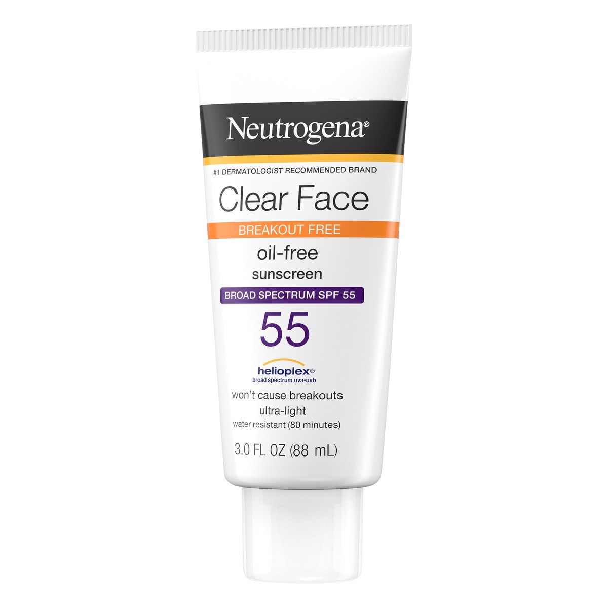 slide 7 of 7, Neutrogena Clear Face Liquid Lotion Sunscreen for Acne-Prone Skin, Broad Spectrum SPF 50 UVA/UVB Protection, Oil-, Fragrance- & Oxybenzone-Free Facial Sunscreen, Non-Comedogenic, 3 fl. oz, 3 fl oz