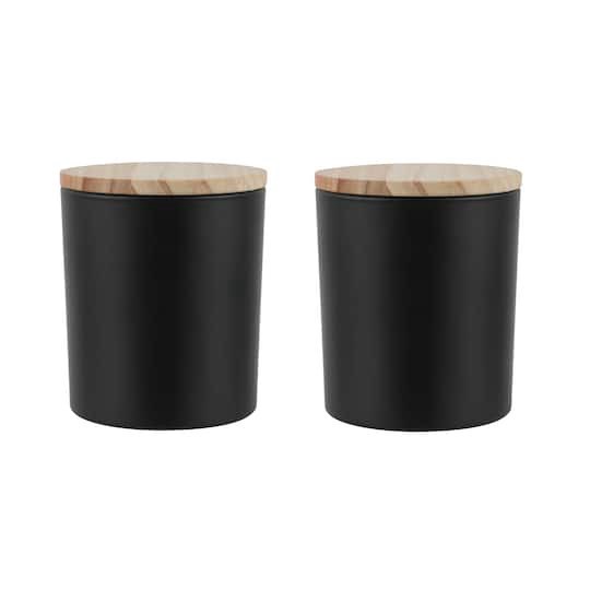 slide 1 of 3, 8oz. Frosted Black Candle Jars, 2ct. By Make Market, 2 ct