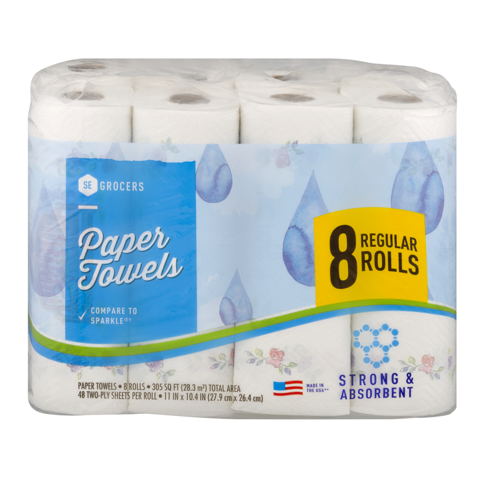 slide 1 of 1, SE Grocers Paper Towels, 8 ct