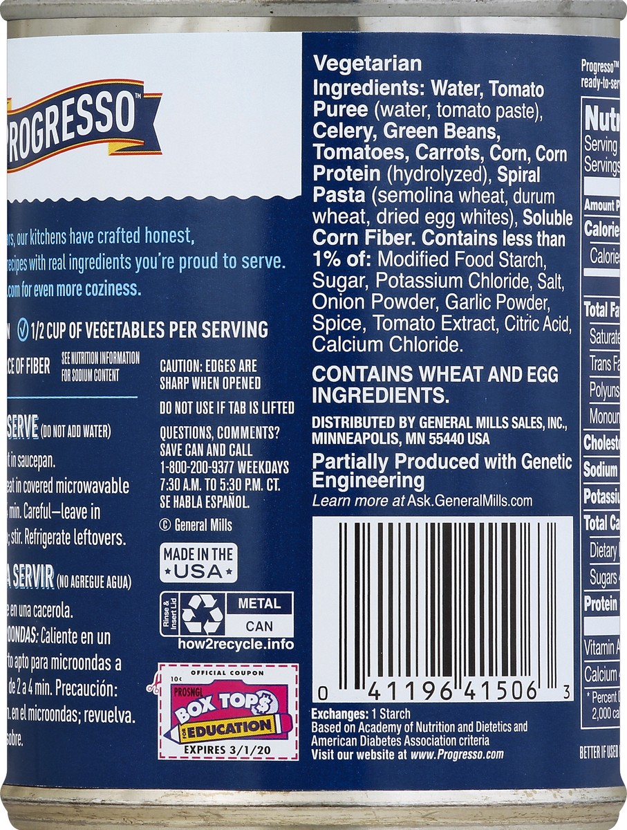 slide 6 of 6, Progresso Light Vegetable Soup, 18.5 oz