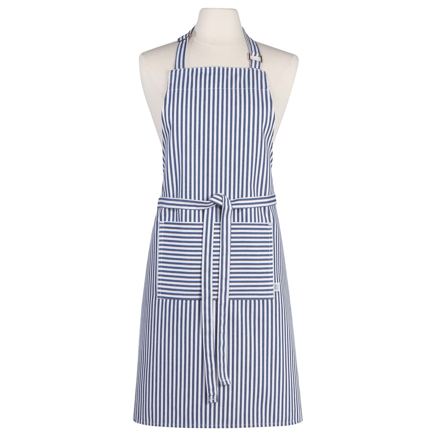 slide 1 of 1, Now Designs BLUE NARROW STRIPE APRON, 1 ct