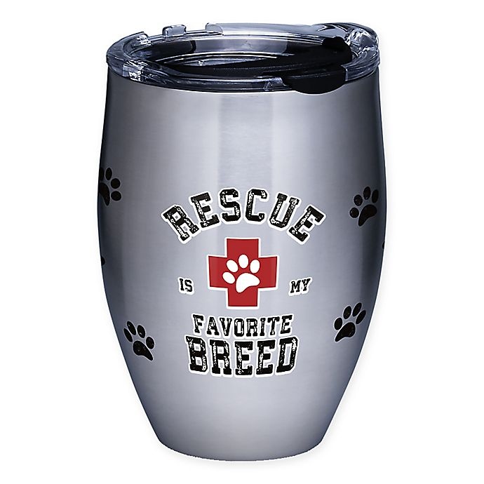 slide 1 of 1, Tervis Rescue Is My Favorite Breed'' Stainless Steel Stemless Wine Glass'', 1 ct