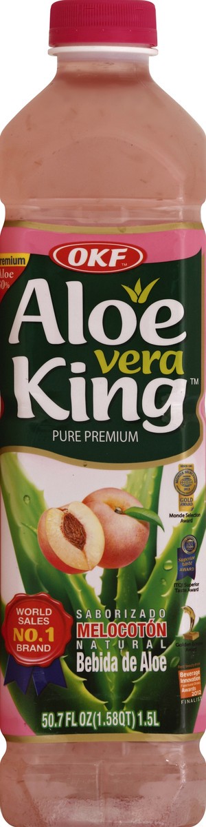 slide 2 of 6, Aloe Vera King Peach Drink, 50.7 fl oz