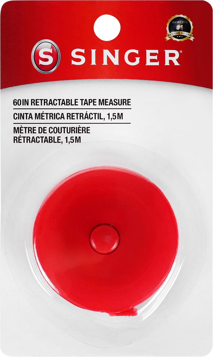 slide 2 of 2, SINGER Retractable 60" Tape Measure, Red, 1 ct