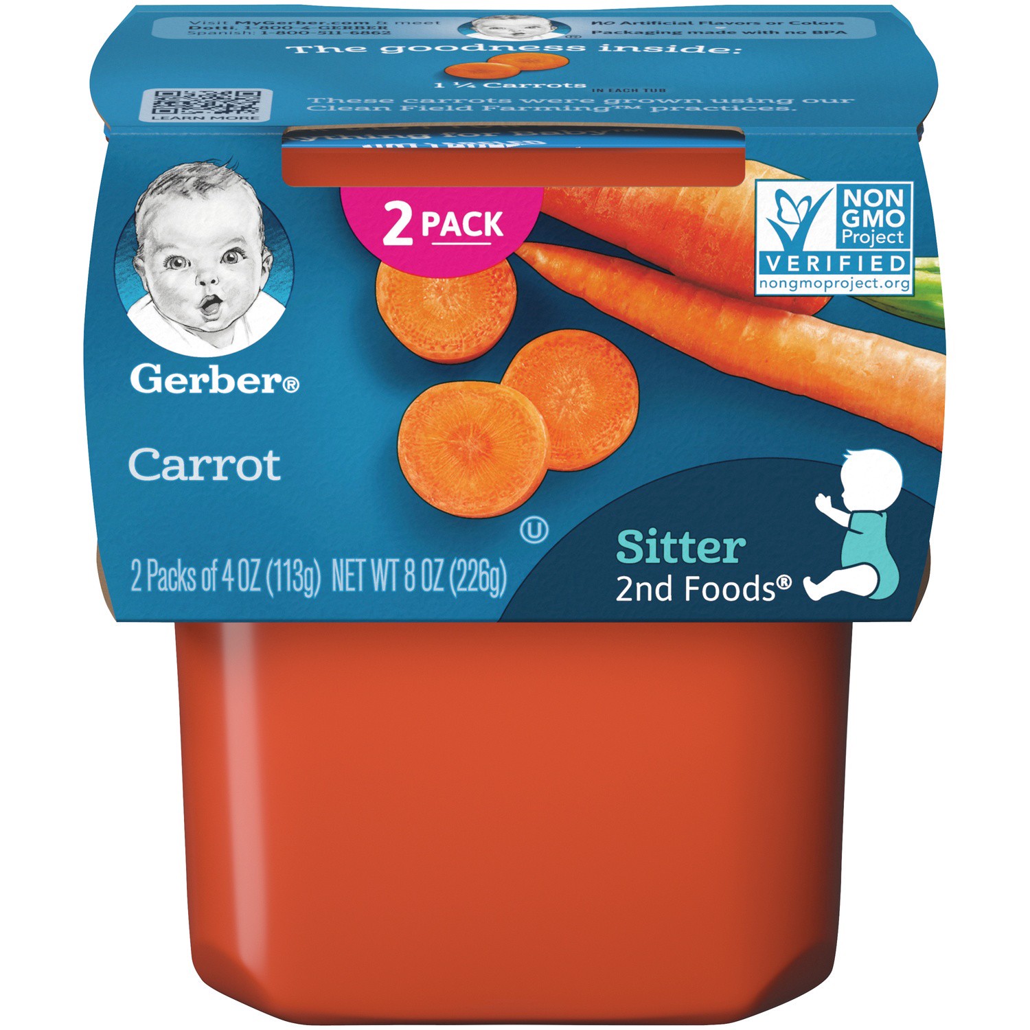 slide 4 of 17, Gerber 2nd Foods Natural for Baby Butternut Squash Baby Food, 4 oz. Tubs, 2 Count, 2 ct