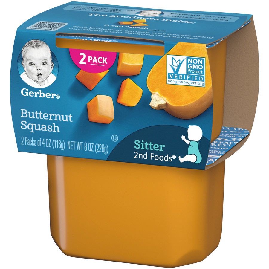 slide 8 of 17, Gerber 2nd Foods Natural for Baby Butternut Squash Baby Food, 4 oz. Tubs, 2 Count, 2 ct