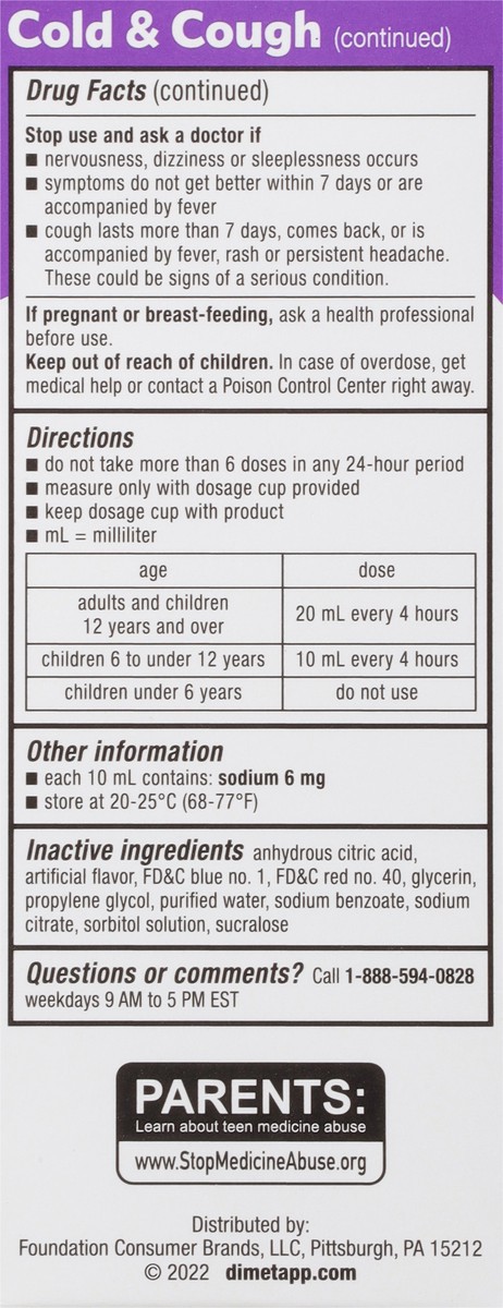 slide 5 of 10, Children's Dimetapp Day & Night, Cold & Cough, Nighttime Cold & Congestion Medicine, Grape Flavor, 4 fl oz