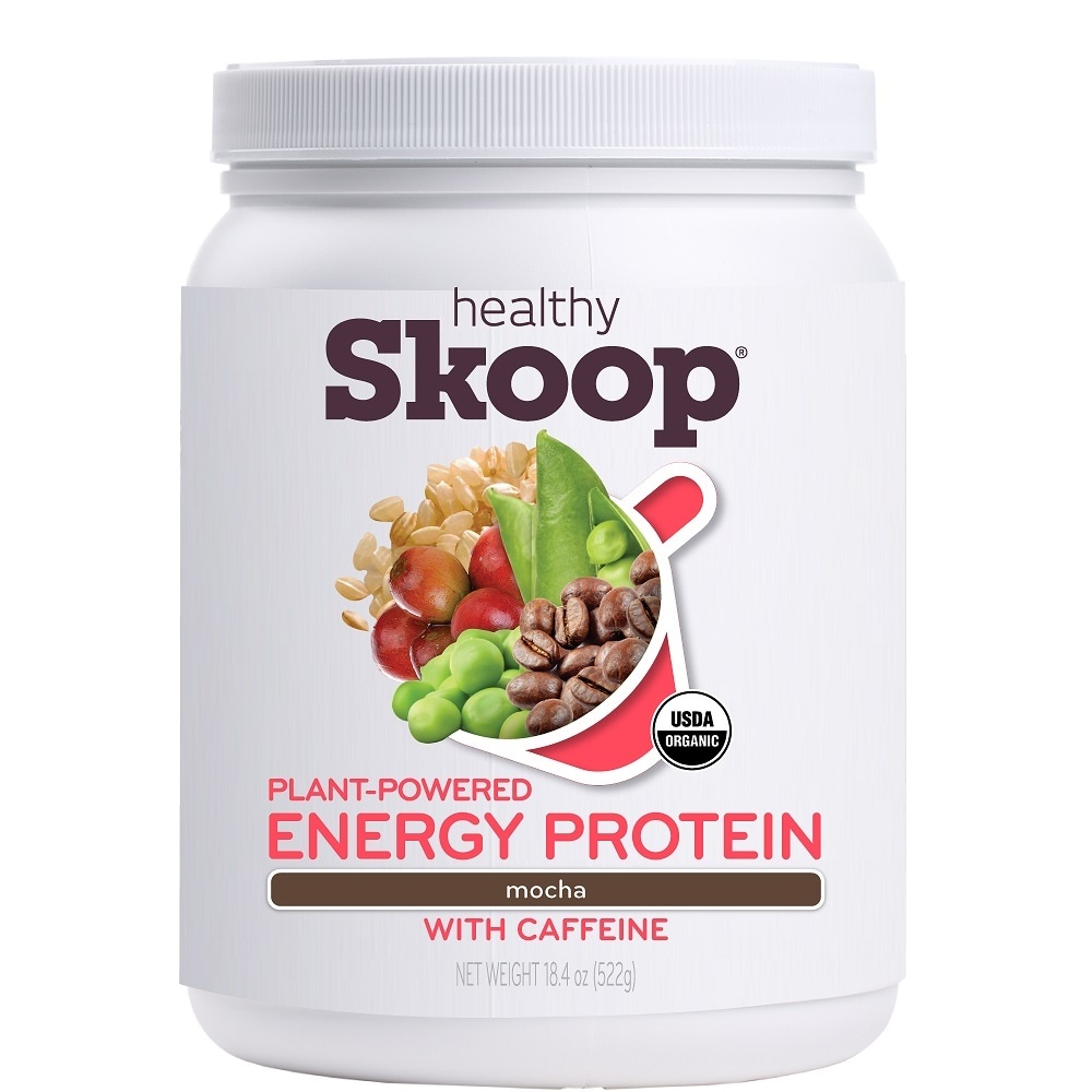 slide 1 of 1, Healthy Skoop Mocha Plant-Powered Energy Protein With Caffeine, 18.4 oz