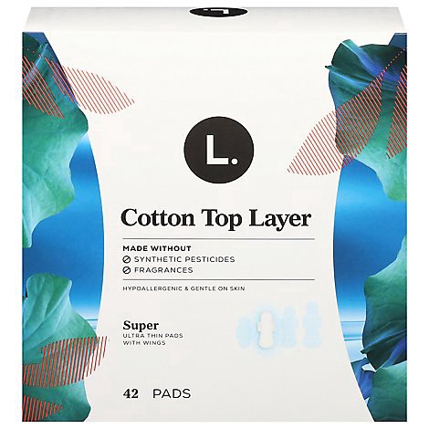slide 1 of 1, L Ultra Thin Pads Super Wing - 42 CT, 42 ct