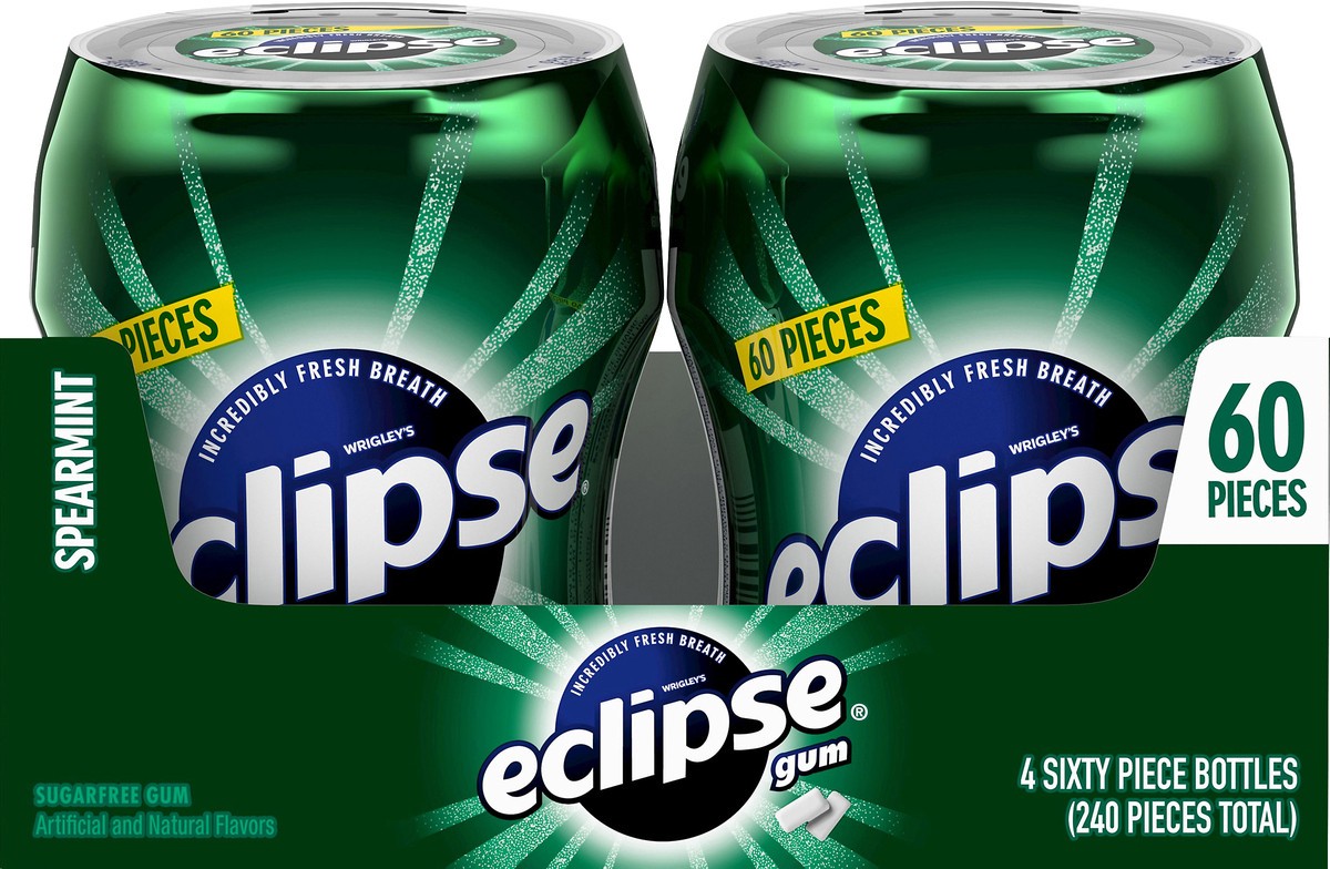 slide 1 of 8, Eclipse Sugar Free Spearmint Gum 4 ea, 4 ct