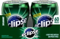ECLIPSE Gum Spearmint Sugarfree Chewing Gum, Bulk, 2.9-Ounce 60 Piece Bottle (4 Bottles)