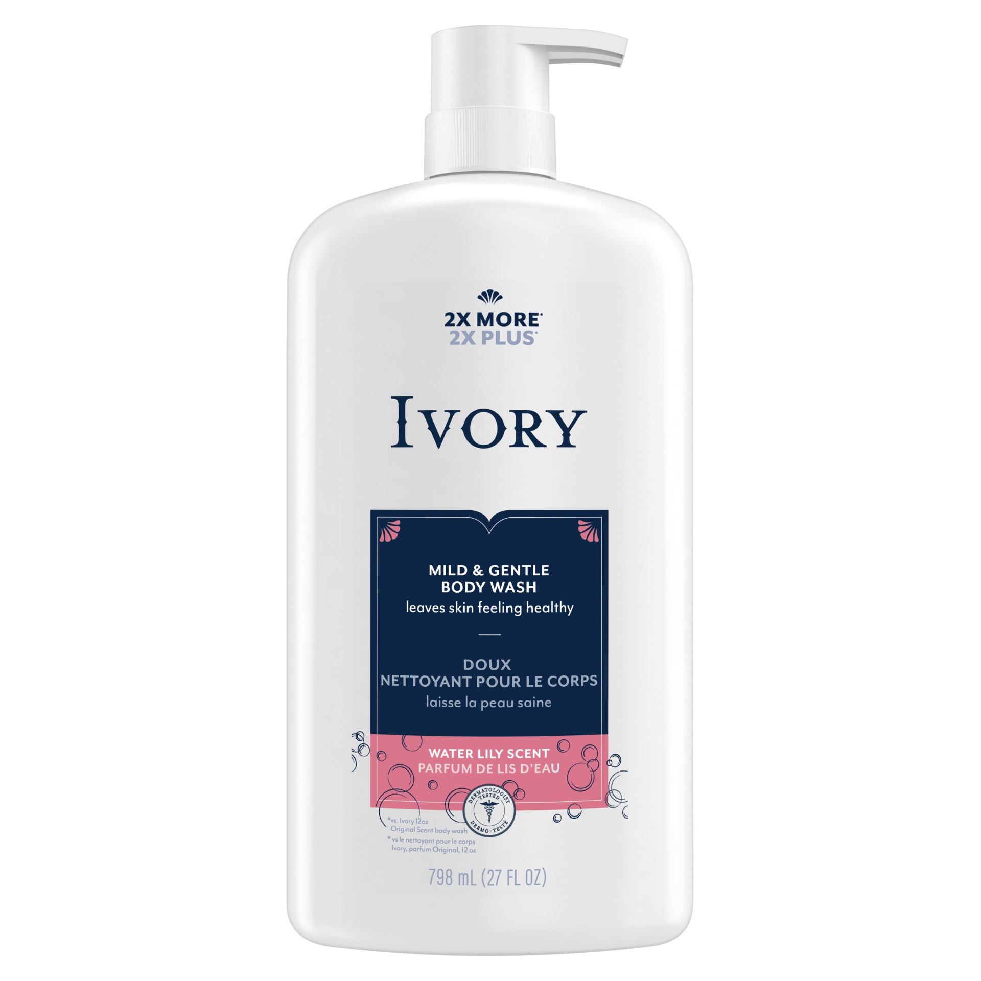 slide 1 of 2, Ivory Bodywash Water Lily Pump, 27 oz