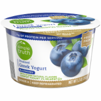 slide 1 of 1, Simple Truth 2% Low Fat Strained Blueberry Greek Yogurt, 5.3 oz