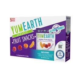 YumEarth Organic Fruit Snacks 5 - 0.7 oz Packs