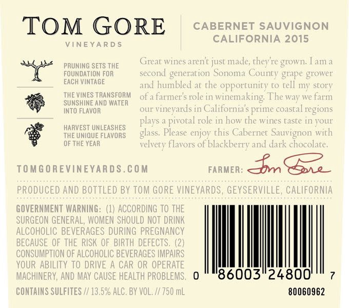 slide 3 of 3, Tom Gore Cabernet Sauvignon, 750 ml