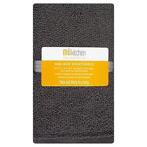 slide 1 of 1, Mei En Bar Mop Towel Set 3ct Slate - EA, 3 ct