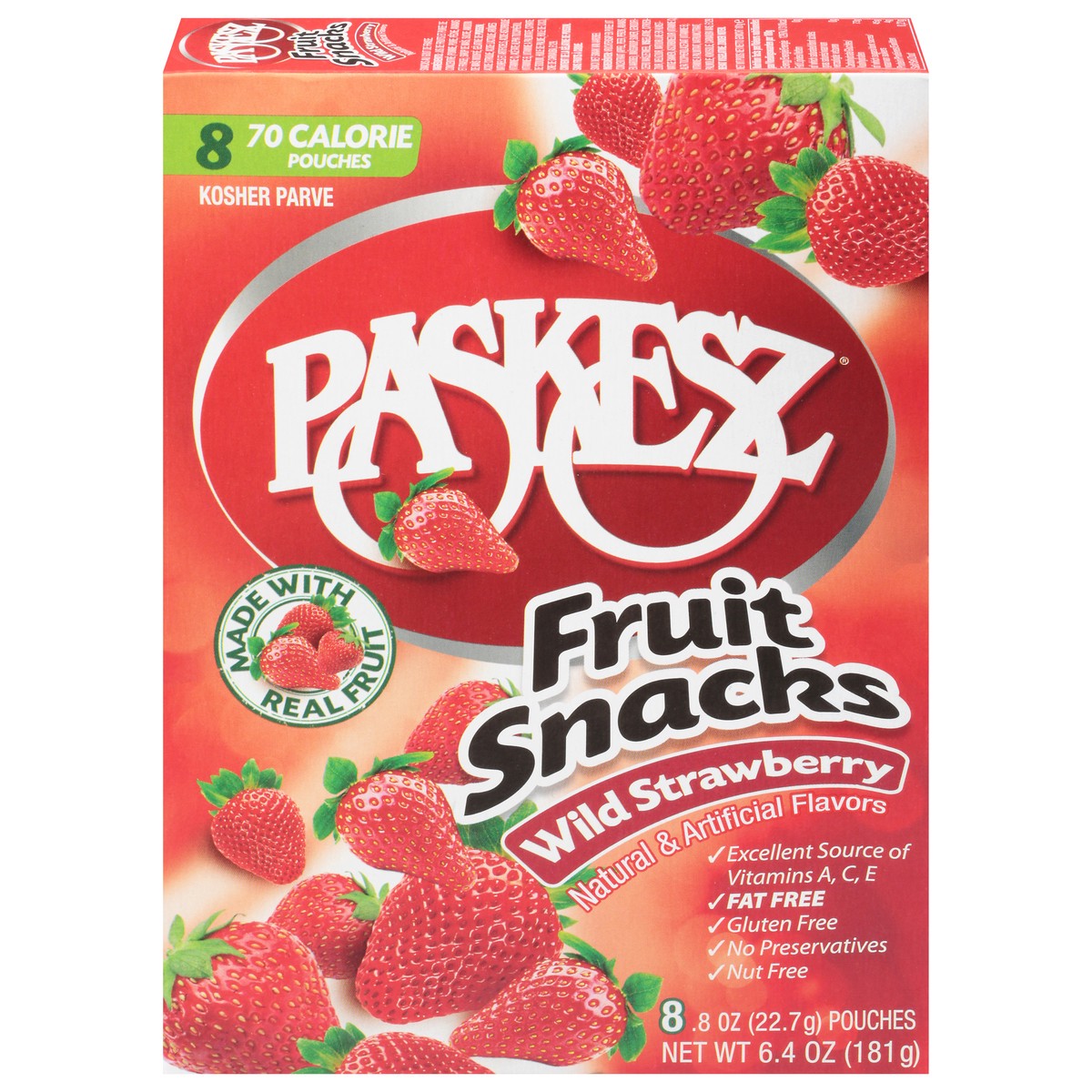 slide 12 of 13, Paskesz Wild Strawberry Fruit Snack- 6.4 oz, 6.4 oz