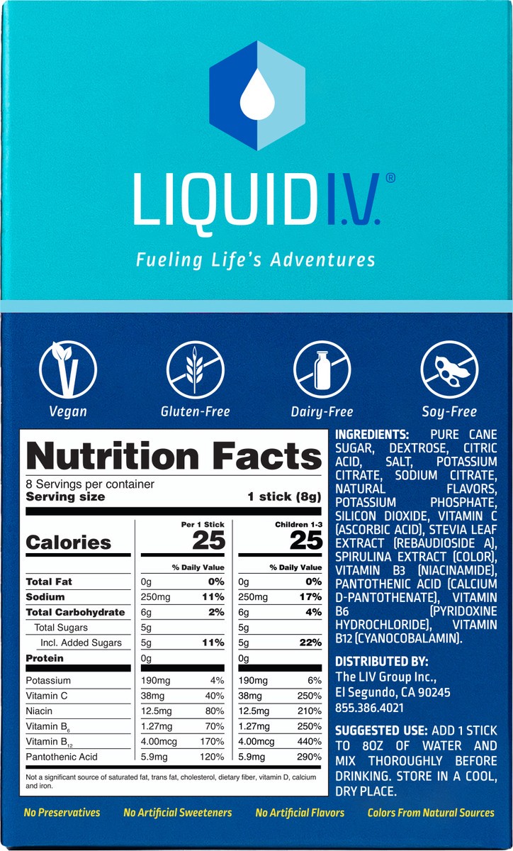 slide 5 of 7, Liquid I.V. Hydration Multiplier for Kids, Electrolyte Powder Packet Drink Mix, Cotton Candy- 2.25 oz, 2.25 oz