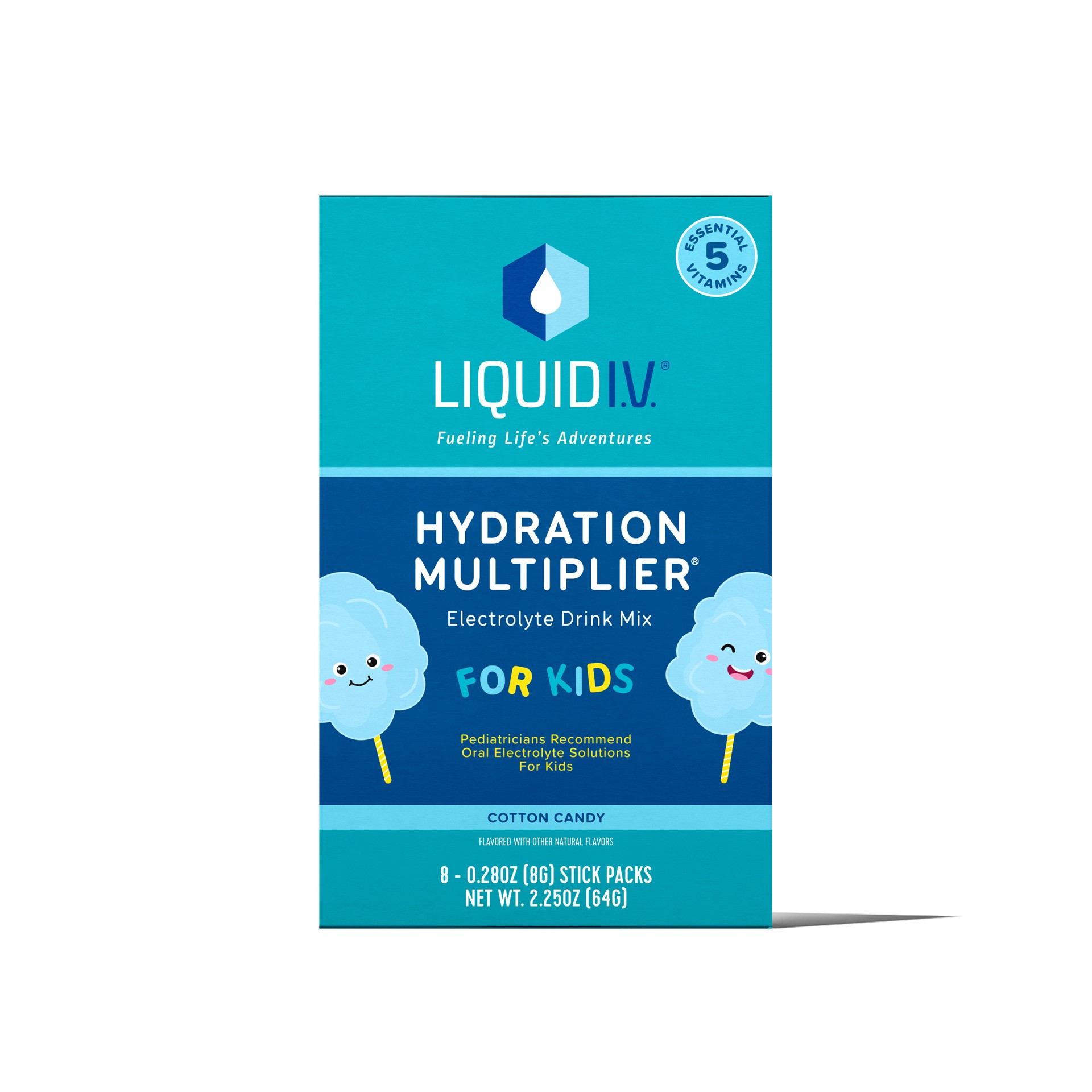 slide 1 of 7, Liquid I.V. Hydration Multiplier for Kids, Electrolyte Powder Packet Drink Mix, Cotton Candy- 2.25 oz, 2.25 oz