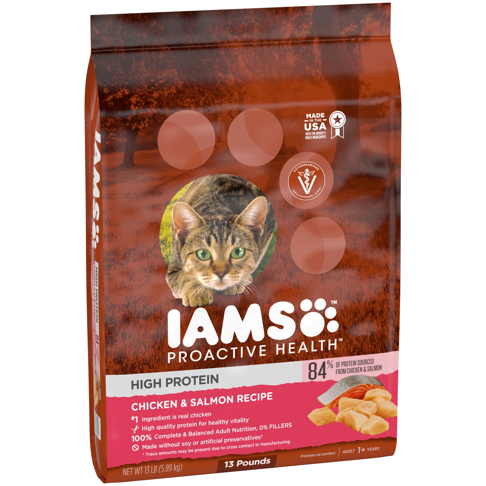 IAMS PROACTIVE HEALTH High Protein Adult Dry Cat Food with Chicken ...