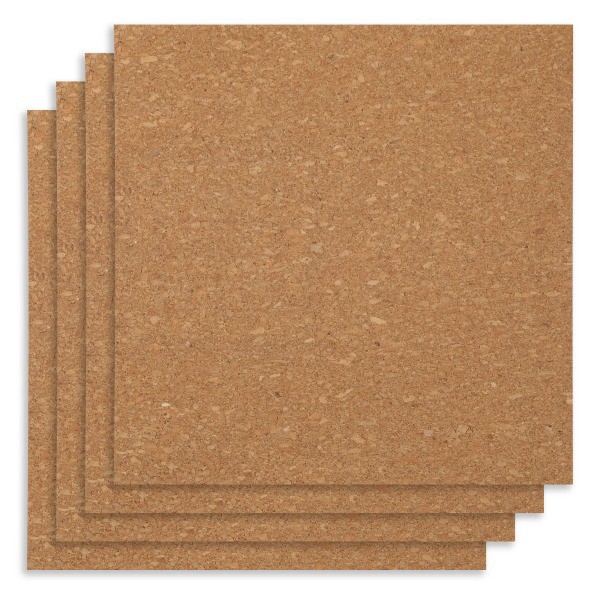 slide 1 of 4, FORAY Cork Wall Tiles, Tan Cork, 4 ct; 12 in x 12 in