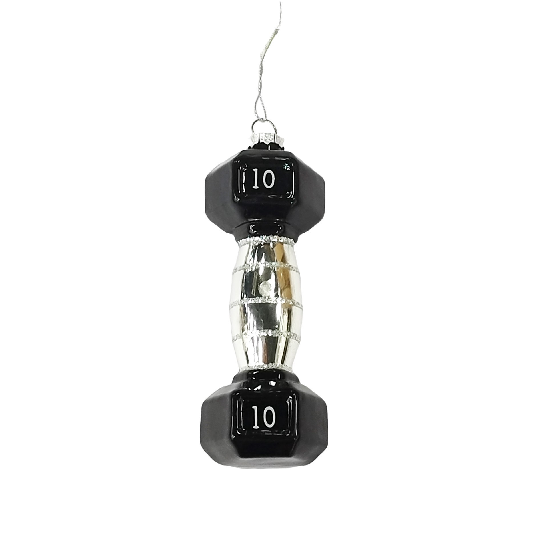 slide 2 of 2, 5.75" Dumbbell Glass Ornament By Ashland, 1.75 in x 1.75 in x 5.75 in
