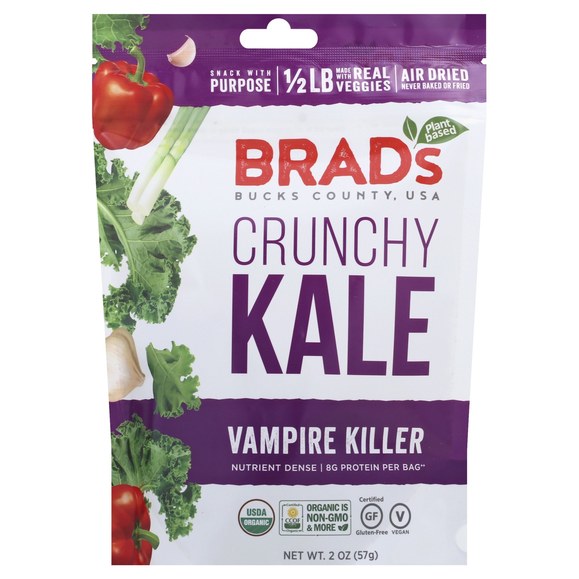 slide 1 of 1, Brad's Plant Based Vampire Killer Raw Crunchy Kale, 2 oz