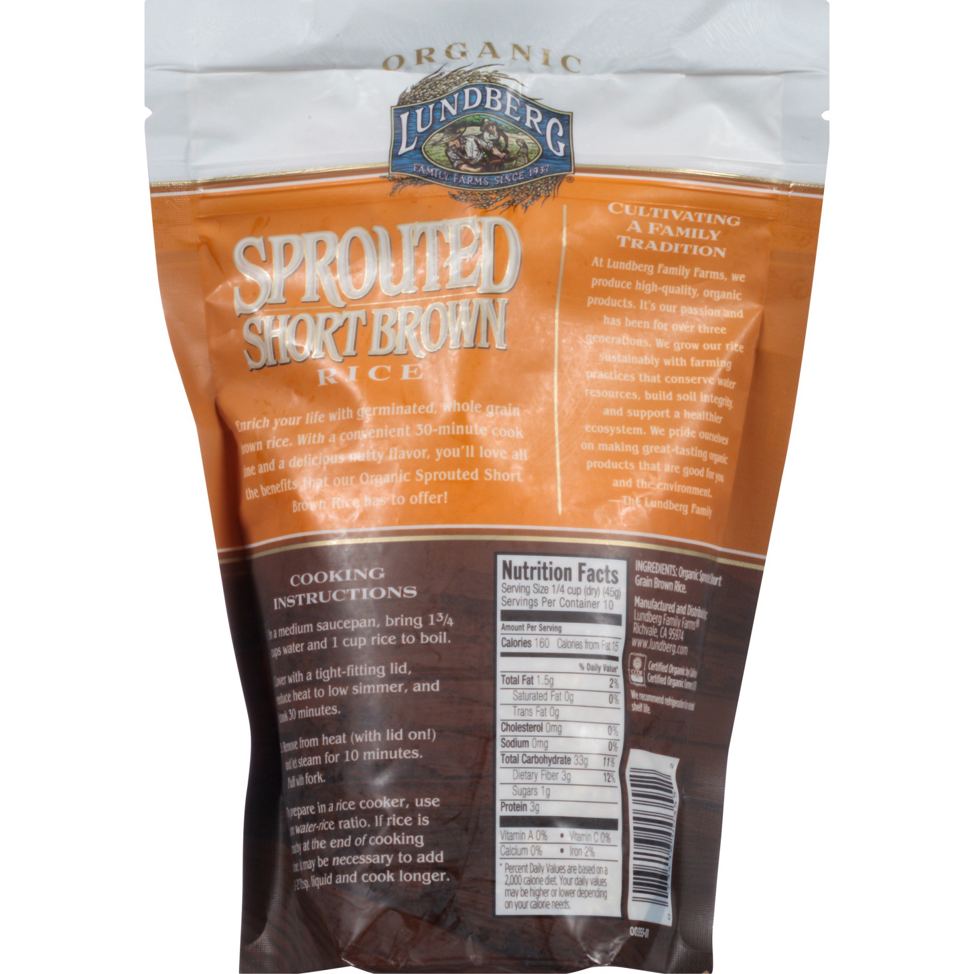 slide 4 of 6, Lundberg Organic Sprouted Short Brown Rice, 1 lb